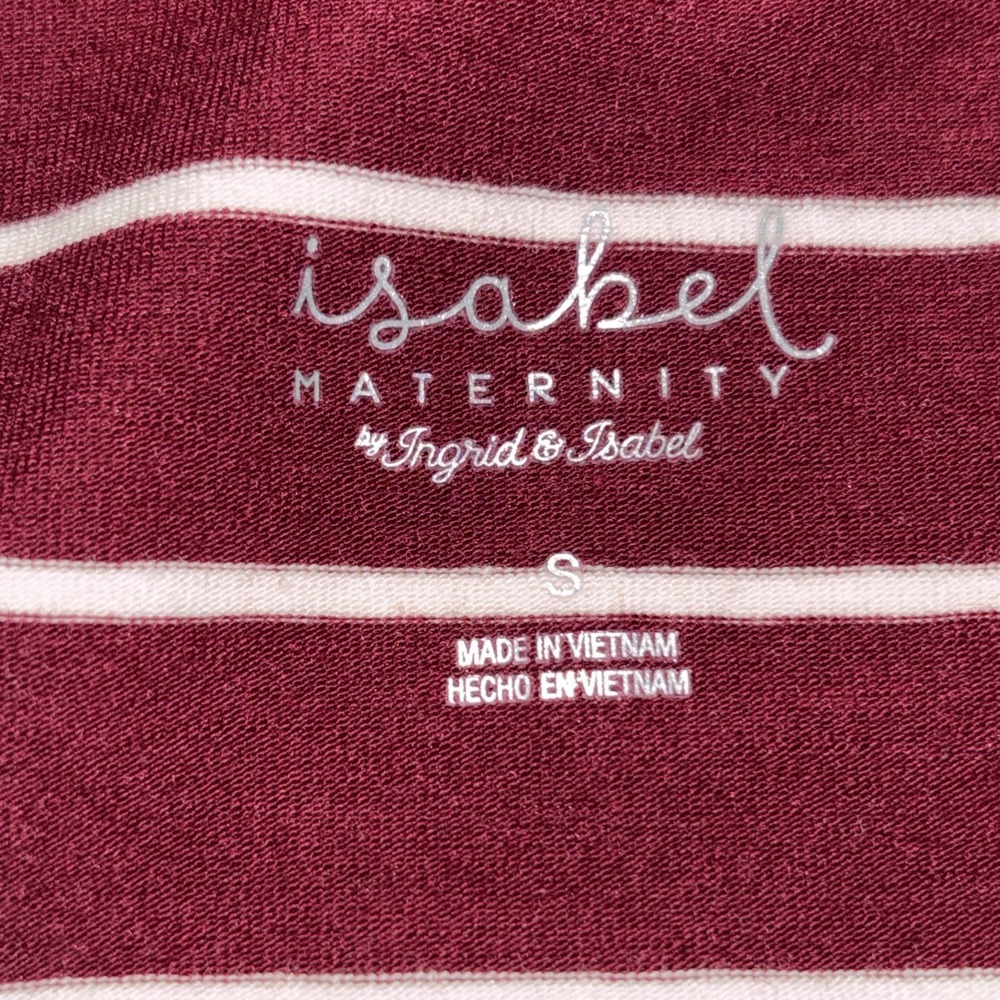 Isabel Maternity T-Shirt Dress Women Small Ruched Sides 3/4 Sleeve Burgundy New - Picture 7 of 9